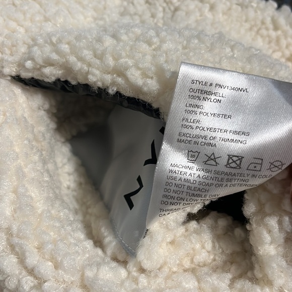 NVLT Reversible Faux Sherpa Puffer Coat, Available in Silver and Black - Picture 3 of 12